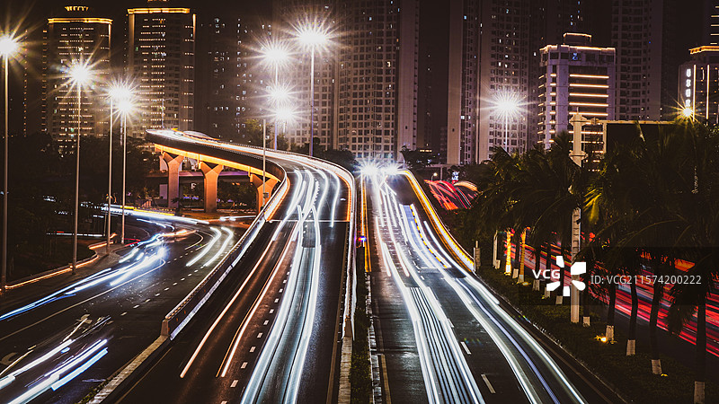 夜晚车流图片素材