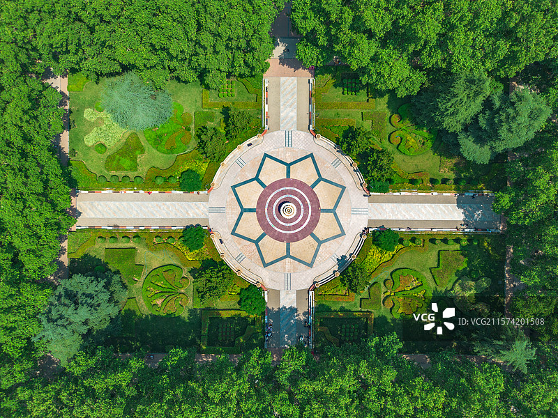 河南郑州人民公园航拍图片素材