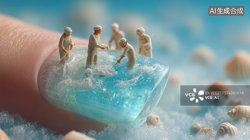 【AI数字艺术】微距创意美甲制作图片素材