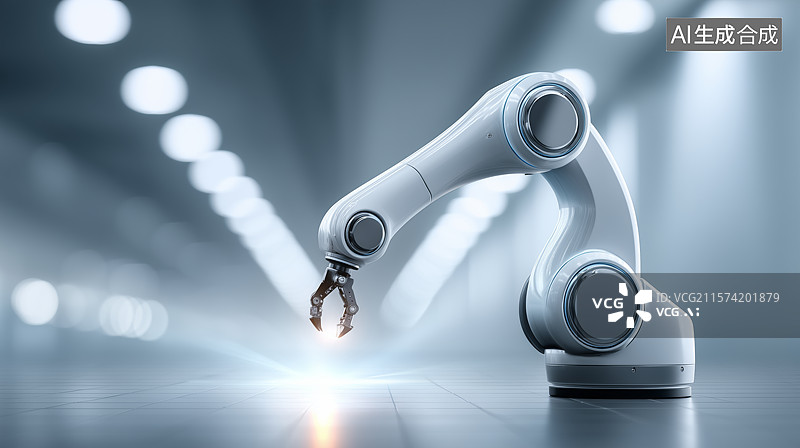 【AI数字艺术】机械臂与智能制造概念3D渲染图片素材