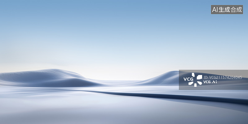 【AI数字艺术】未来感纯净空间 空旷的山丘 汽车产品广告背景图片素材