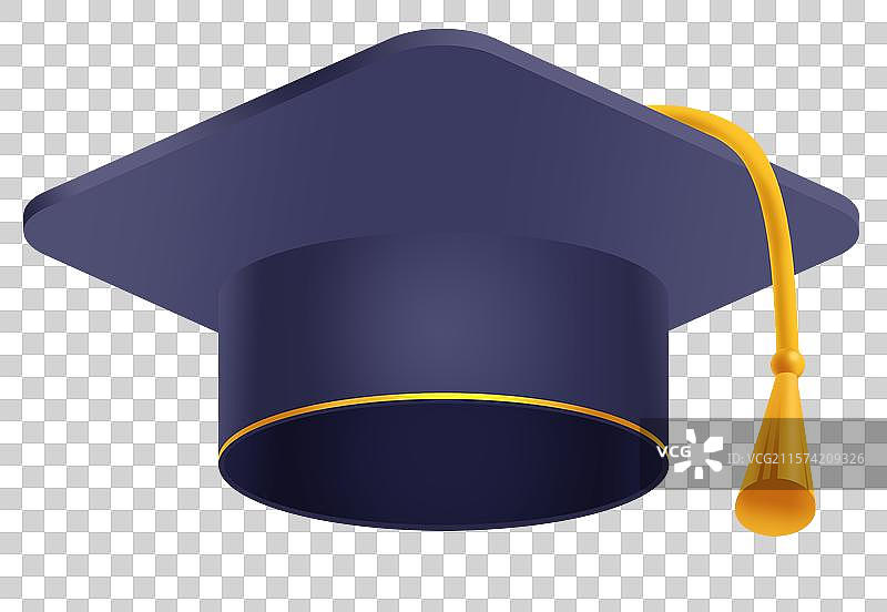 夏天夏季大学生学生毕业季学士服学士帽博士帽正面插画图片素材