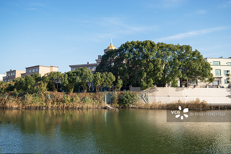 除夕的国家级文保单位泉州晋江安海五里桥黄昏景观图片素材