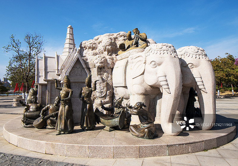 除夕的泉州台商区海丝公园风光图片素材