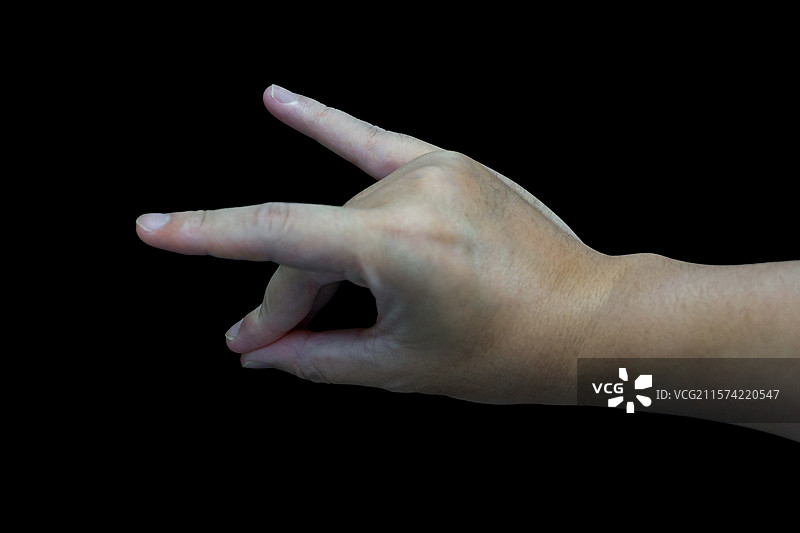 黑色背景手势动作之兰花指图片素材