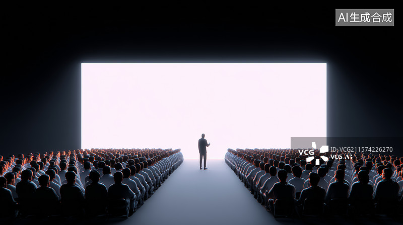 【AI数字艺术】科技技术会议发布场景图片素材