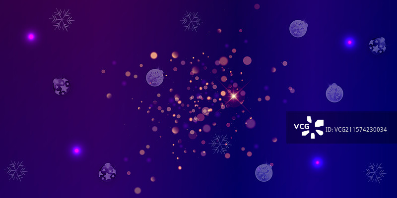 蓝色圣诞背景与雪花图片素材