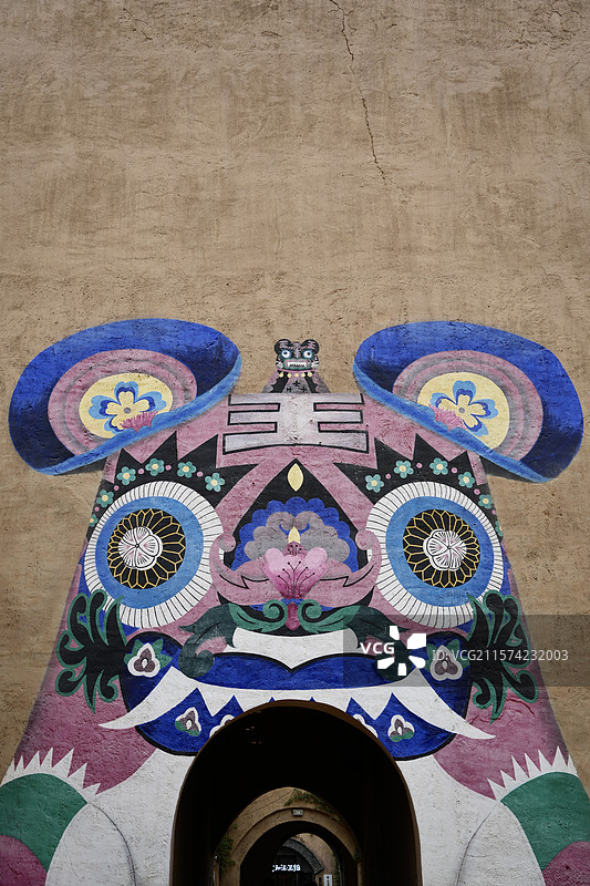 只有河南戏剧幻城里的浚县万福虎装饰图案图片素材