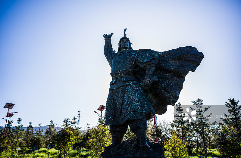青海海南共和县：青海湖二朗剑诗歌广场世界最著名的史诗级青铜雕塑图片素材