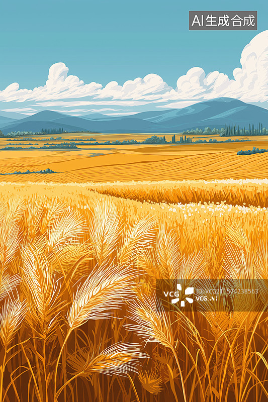【AI数字艺术】小麦麦田图片素材