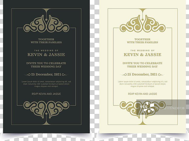 优雅经典的婚礼请柬图片素材