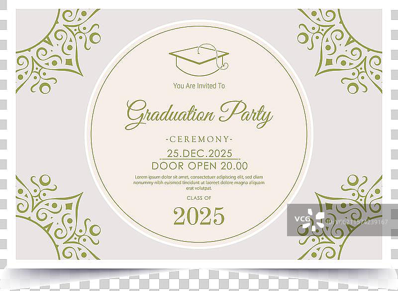 毕业邀请函装饰模板图片素材