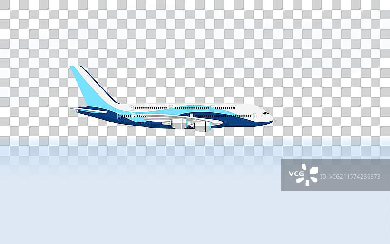 飞机在高空的云层上飞行图片素材