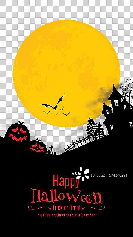 万圣节之夜与南瓜灯人设计图片素材