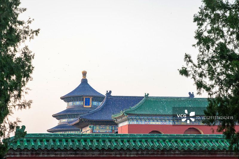 中国北京天坛公园祈年殿建筑风光图片素材