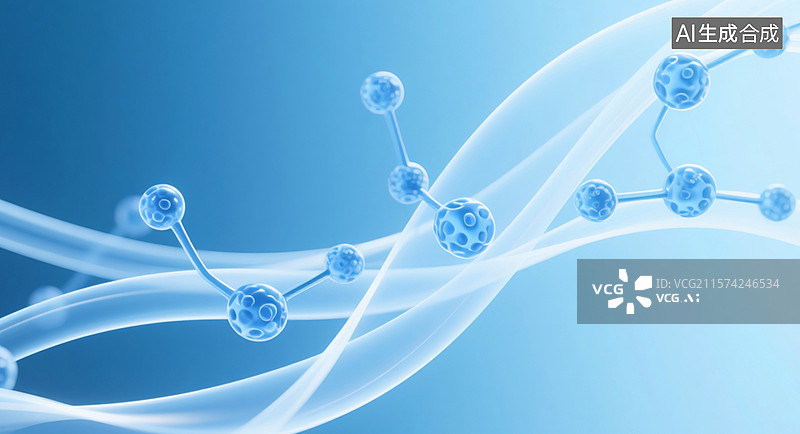【AI数字艺术】3D渲染的细胞分子精华图片图片素材