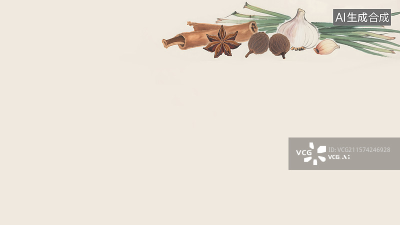 【AI数字艺术】香料水墨画背景居上图片素材