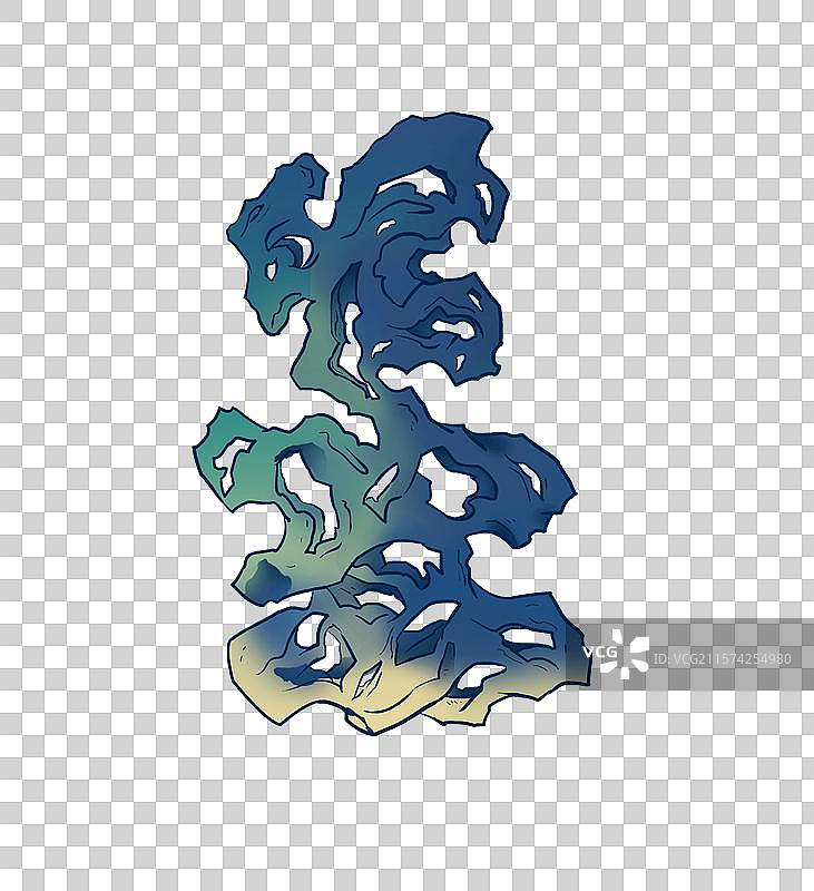 假山山石园林山石景观插画元素图片素材