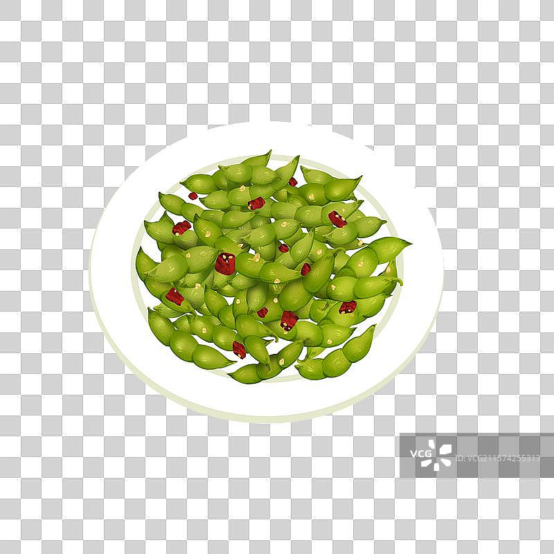 凉拌毛豆小吃插画免抠元素图片素材