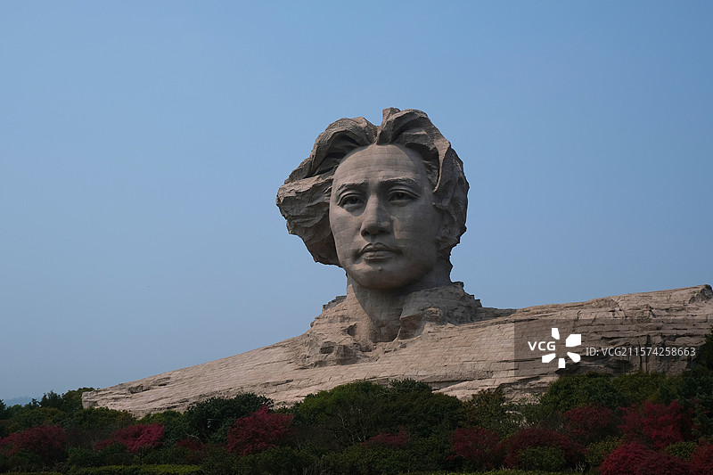 橘子洲头毛泽东像图片素材