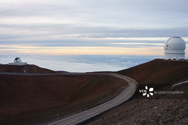 夏威夷 日落 观景台 天文台  mauna kea图片素材