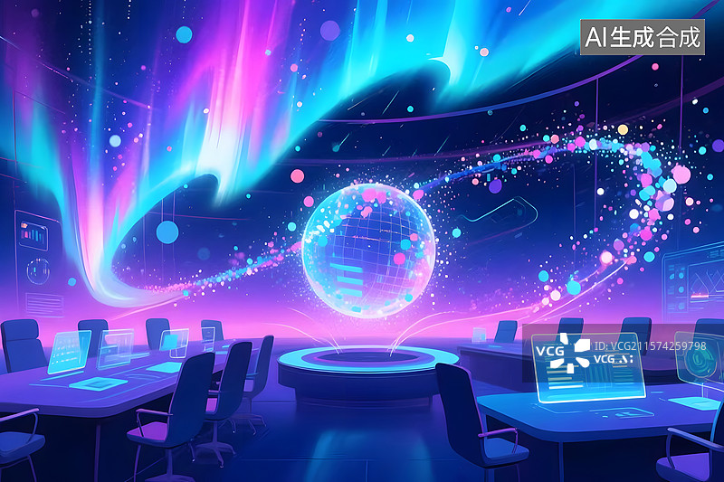 【AI数字艺术】商务场景插画背景图片素材