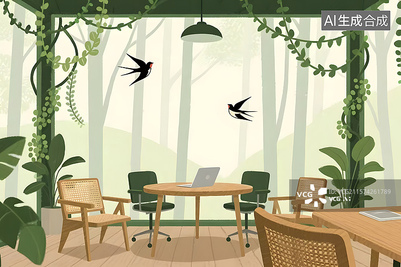 【AI数字艺术】商务场景插画背景图片素材
