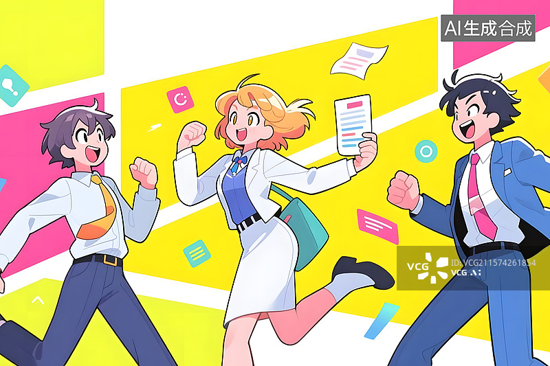 【AI数字艺术】商务场景插画背景图片素材