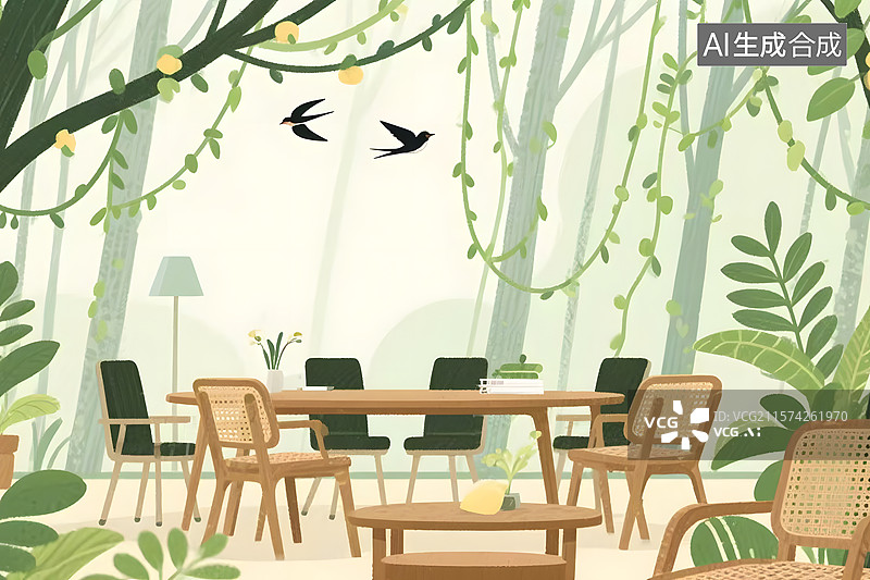 【AI数字艺术】商务场景插画背景图片素材