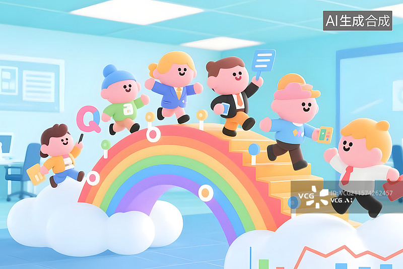 【AI数字艺术】商务场景插画背景图片素材