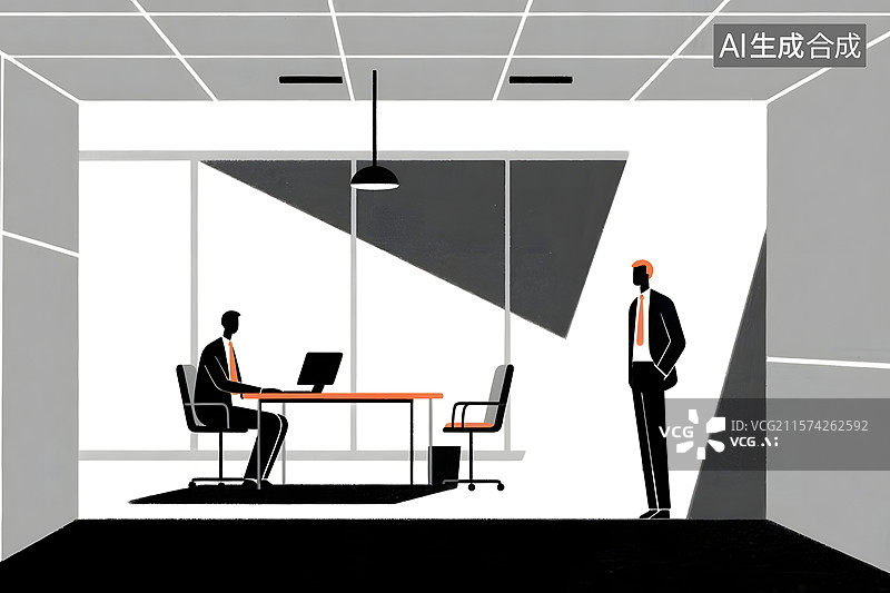 【AI数字艺术】商务场景插画背景图片素材