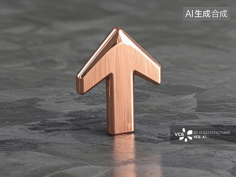 【AI数字艺术】铜色箭头标志图片素材