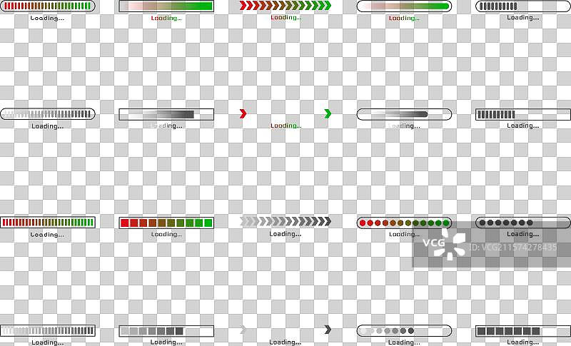 加载条状态图标集合，已加载图片素材