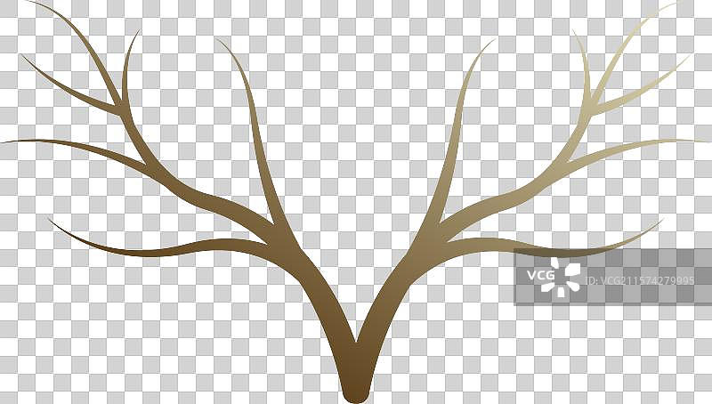 简约现代的鹿头与根部标志图片素材