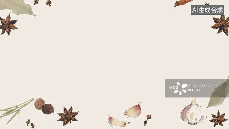 【AI数字艺术】香料水墨画背景环绕图片素材