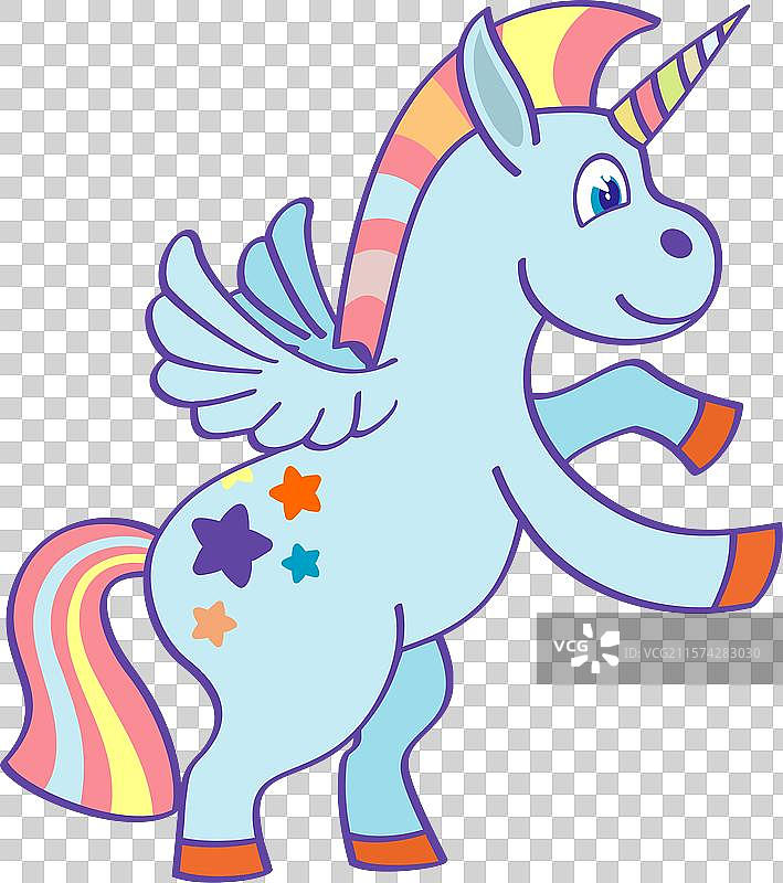 可爱的魔法动物幻想独角兽角色图片素材