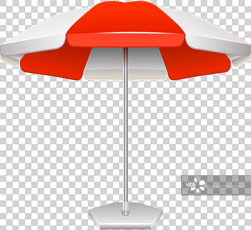 逼真的夏季红白遮阳伞模型图片素材