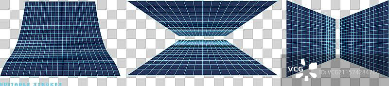 未来主义的3D网格线框形状图片素材