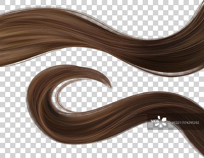 一缕长长的棕色头发图片素材