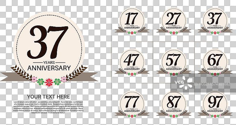 复古主题的周年庆祝套件可供使用图片素材