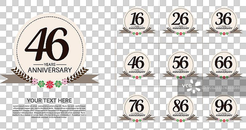 复古主题的周年庆祝套件可供使用图片素材