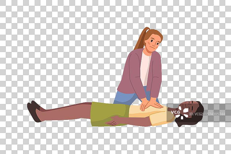 心脏按摩急救医疗程序图片素材