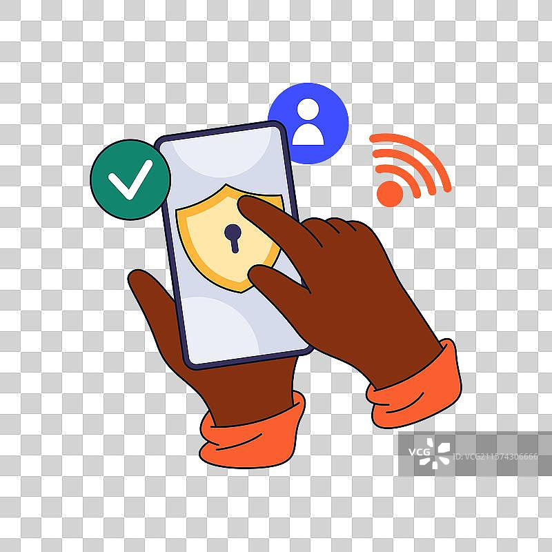 在手机上锁定个人数据以保护隐私图片素材