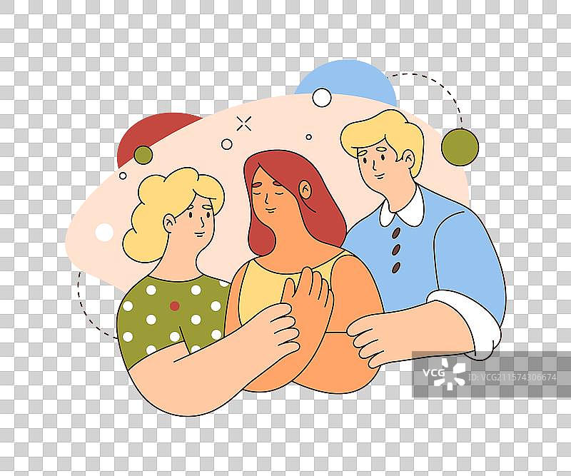 家庭和朋友支持心理健康图片素材