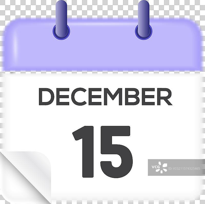 12月15日 - 日历和时间规划器每日使用图片素材