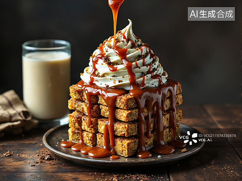 【AI数字艺术】甜蜜华夫饼塔图片素材