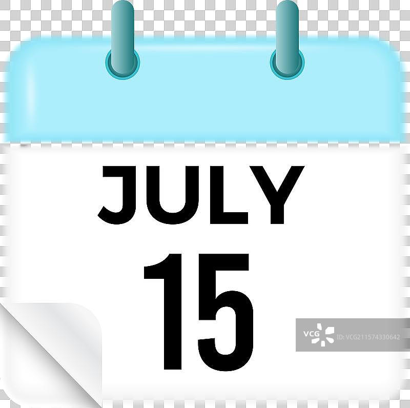 七月十五日 - 日历和时间规划器每日使用图片素材