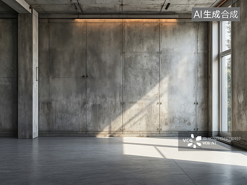 【AI数字艺术】空旷工业风房间图片素材