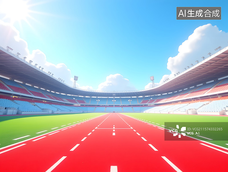 【AI数字艺术】运动比赛的跑道场景插画图片素材