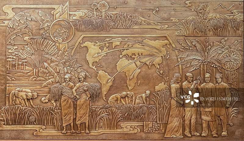 壁画，浮雕，袁隆平的梦图片素材